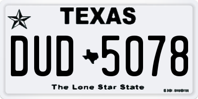 TX license plate DUD5078