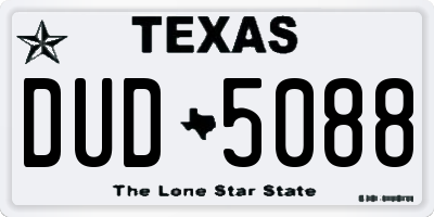 TX license plate DUD5088