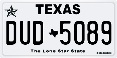 TX license plate DUD5089