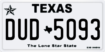 TX license plate DUD5093