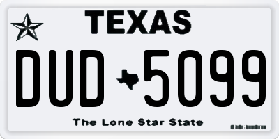 TX license plate DUD5099