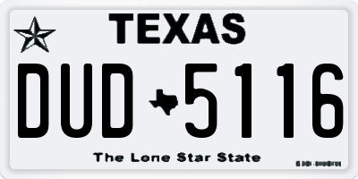TX license plate DUD5116