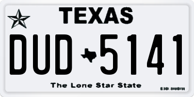 TX license plate DUD5141