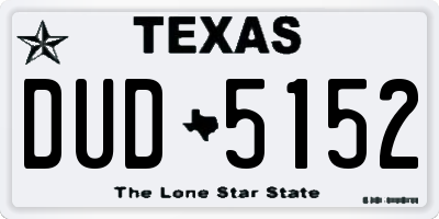 TX license plate DUD5152
