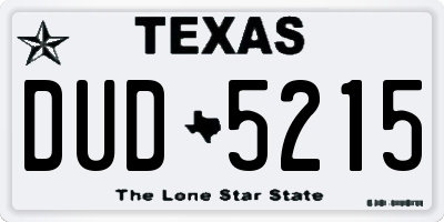 TX license plate DUD5215