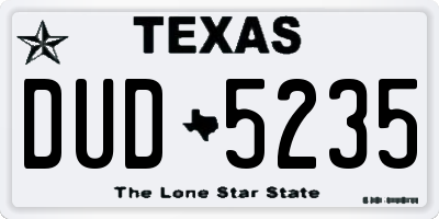TX license plate DUD5235