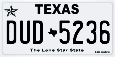 TX license plate DUD5236