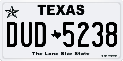 TX license plate DUD5238