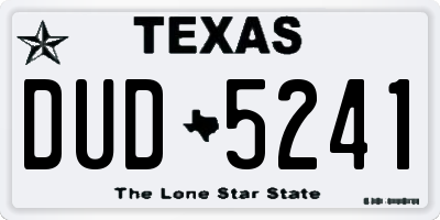 TX license plate DUD5241