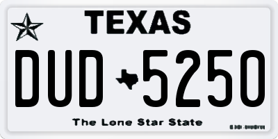 TX license plate DUD5250