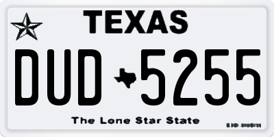 TX license plate DUD5255