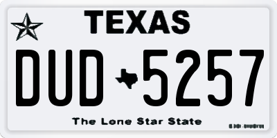 TX license plate DUD5257