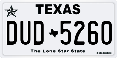 TX license plate DUD5260