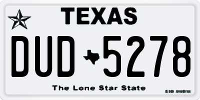 TX license plate DUD5278