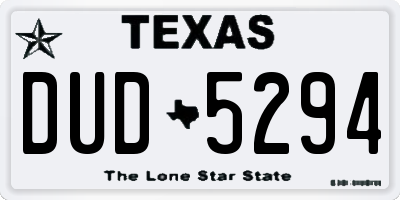 TX license plate DUD5294