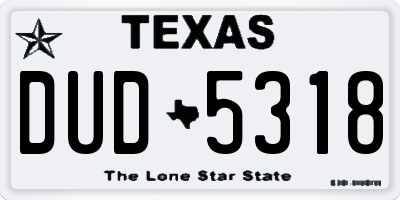 TX license plate DUD5318