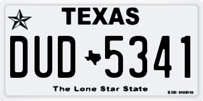 TX license plate DUD5341