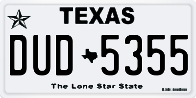 TX license plate DUD5355