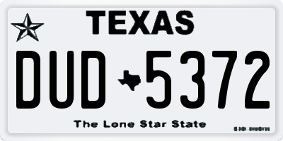 TX license plate DUD5372