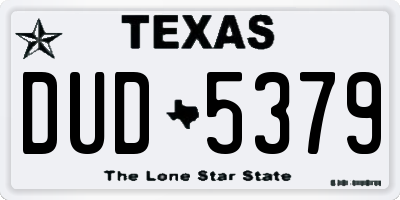 TX license plate DUD5379