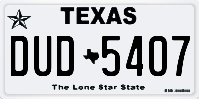 TX license plate DUD5407