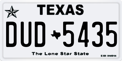 TX license plate DUD5435