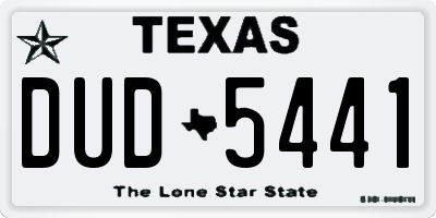 TX license plate DUD5441