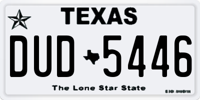TX license plate DUD5446