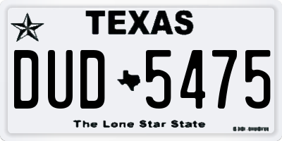 TX license plate DUD5475