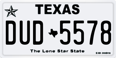 TX license plate DUD5578
