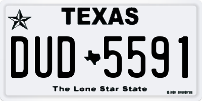TX license plate DUD5591