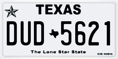TX license plate DUD5621