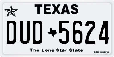 TX license plate DUD5624