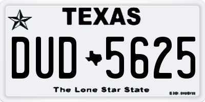 TX license plate DUD5625