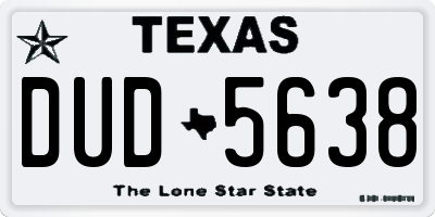 TX license plate DUD5638