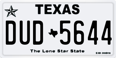 TX license plate DUD5644