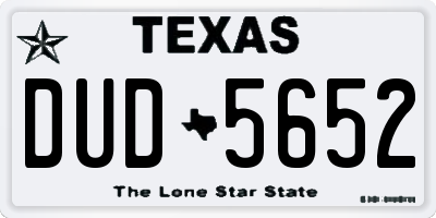 TX license plate DUD5652