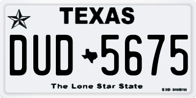 TX license plate DUD5675