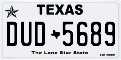 TX license plate DUD5689