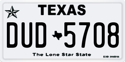 TX license plate DUD5708