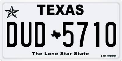 TX license plate DUD5710