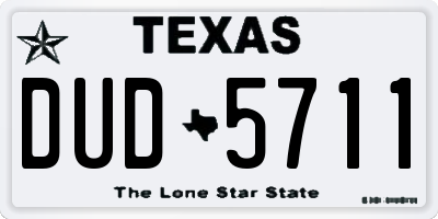 TX license plate DUD5711