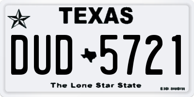 TX license plate DUD5721