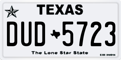 TX license plate DUD5723
