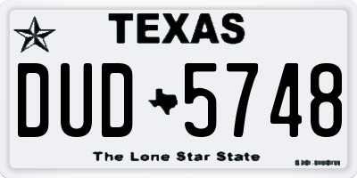 TX license plate DUD5748