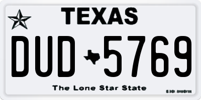 TX license plate DUD5769