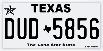 TX license plate DUD5856