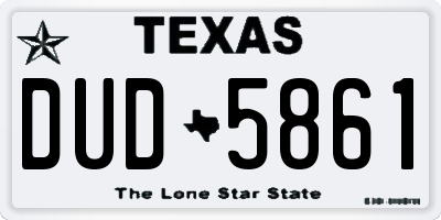 TX license plate DUD5861