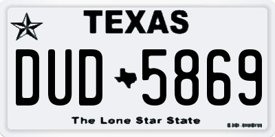 TX license plate DUD5869