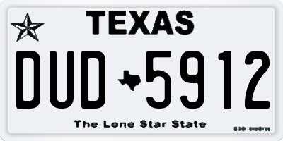TX license plate DUD5912
